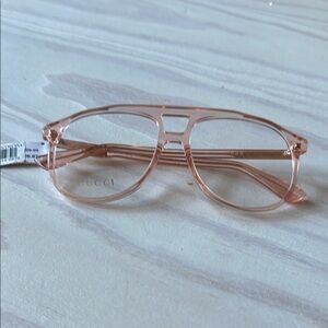 Gucci Pink Transparent Aviator Glasses